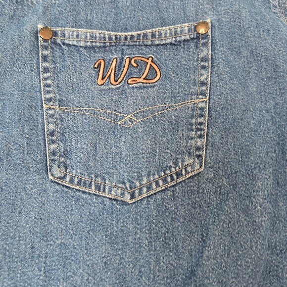 Disney Store Denim Button-Up Shirt Blue Cotton Vintage Embroidered – Men’s L - Picture 4 of 10